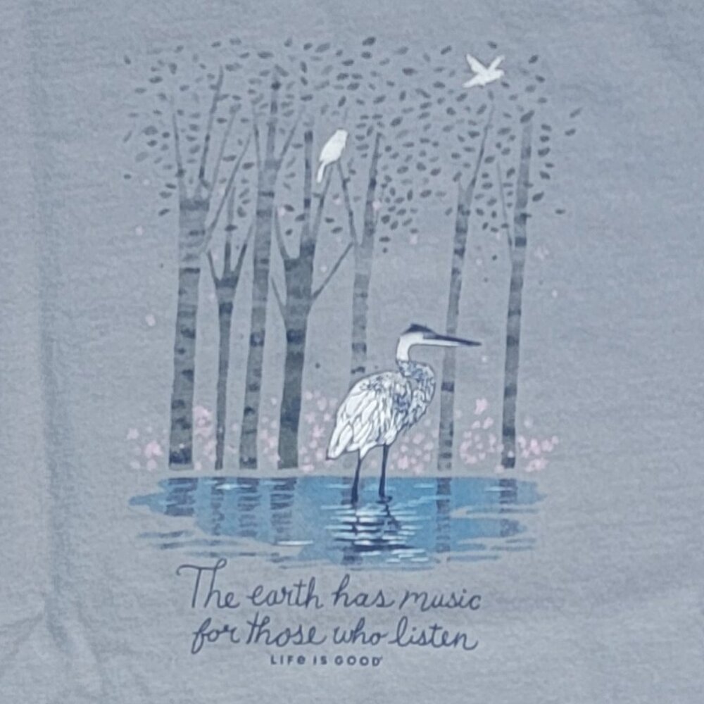 Life Is Good Crew Neck Short Sleeve Tee The Earth Has Music For Those Who Listen - Picture 2 of 7